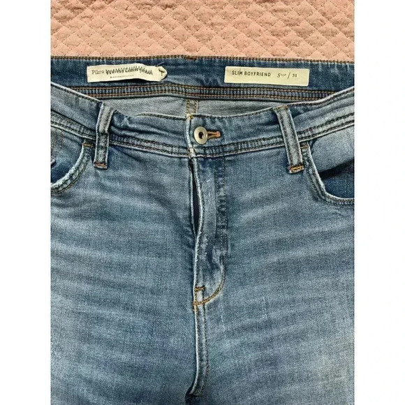 anthropologie Pilcro Women's Jeans Size 31 Blue Slim Boyfriend Long Pants - Picture 5 of 11
